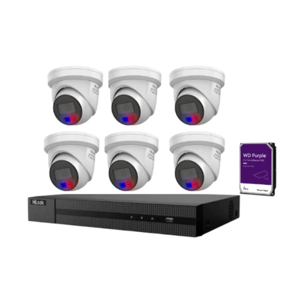 HiLook by Hikvision 6MP AcuSense 6 Camera, 8CH NVR Kit – ACDC All-in-One with Color Deterrence