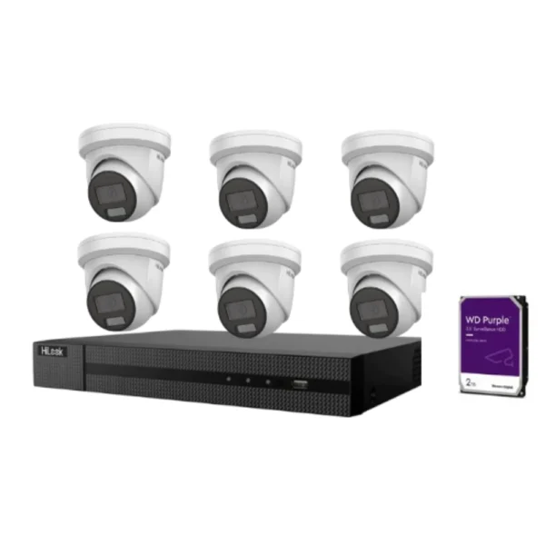 HiLook by Hikvision 8MP IPC-T282H-MU AcuSense 8CH NVR Turret Kit Smart Surveillance with Ultra-HD Clarity and Intelligent Detectio